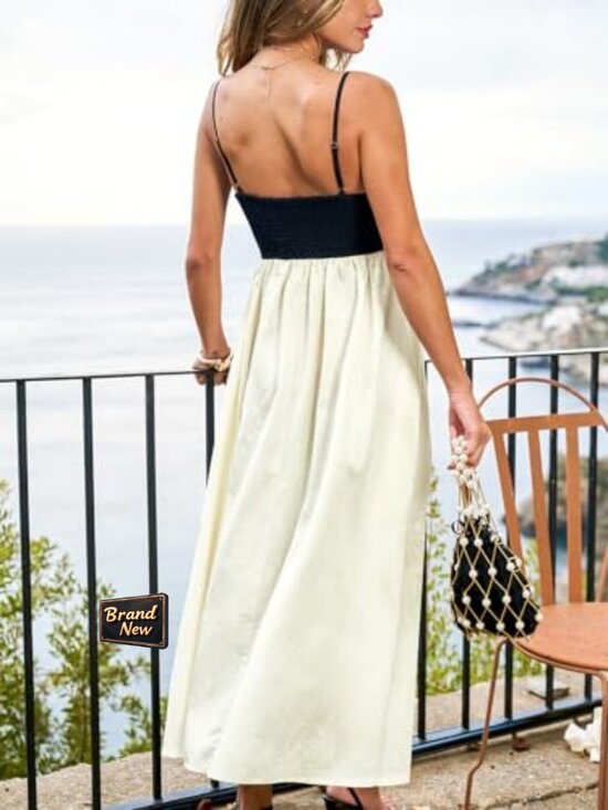 Satin Midi Dress Spaghetti Strap Twist Knot V Neck Cocktail Wedding Guest - Picture 2 of 7